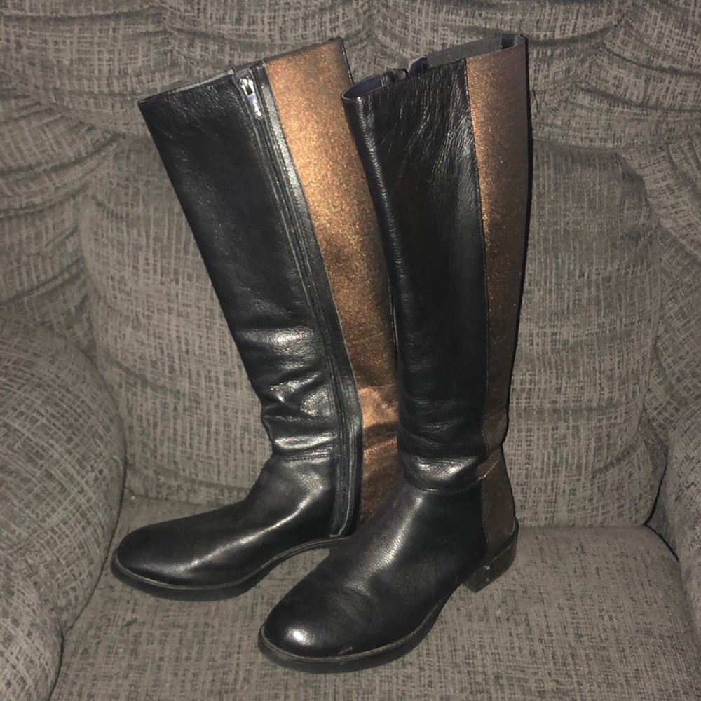 Boots black with a little gold on back